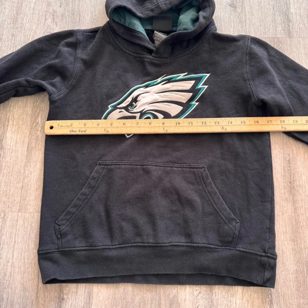 NFL Team Apparel Philadelphia Eagles Youth Hoodie Black Size M 10/12 Pullover